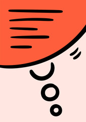 hand drawn thought bubble. hand drawn thinking bubble on page. doodle thought bubble