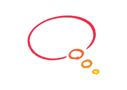 hand drawn thinking bubble. colorful think bubble symbol