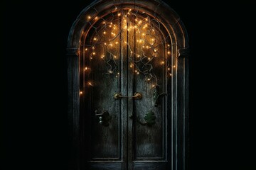 illuminated door. Generative AI