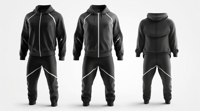 Black sports suit,created with Generative AI technology.
