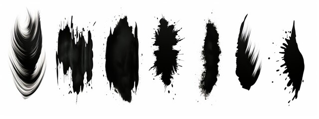 Mascara brush stroke texture black paint swatch makeup smudge ink isolated background eye...