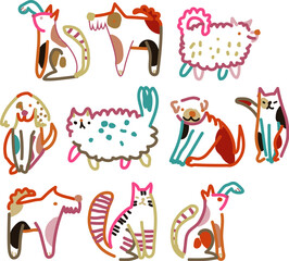 set of animals