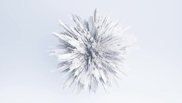 Abstract spherical shape with moving texture. 3d animation.