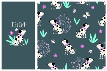 Dalmatian dog background and card