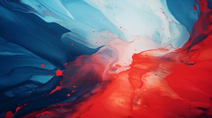 Red and Blue Abstract Painting. generative AI