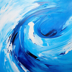 Abstract light and dark blue watercolor painted swirls background