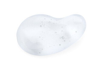 Sample of cosmetic oil on reflective surface, top view