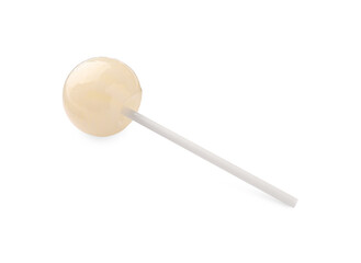 One sweet colorful lollipop isolated on white