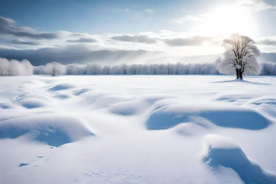 winter landscape with trees4k HD quality photo.