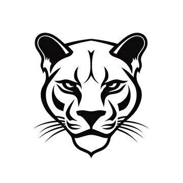 Cougar Head Icon, Minimal Puma Portrait, Cougar Logo, Panther Silhouette, Mountain Lion Icon