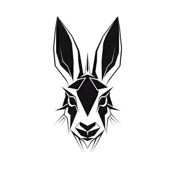 Cute rabbit face with long ears AI generative illustration