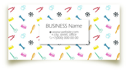 Grooming salon business card unique concept