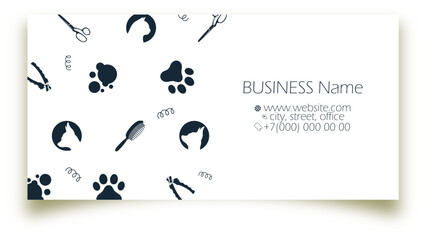 Grooming salon dog and cat business card unique concept