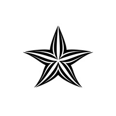 Obraz premium Starfish Icon, Star Shaped Echinoderm Marine Creature Black Logo, Seaside Fauna Zoo Habitat Isolated