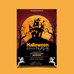 Halloween party flyer, invitations or greeting card