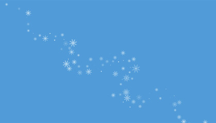 Christmas background. White delicate snowflakes on a blue background. New Year's holiday design