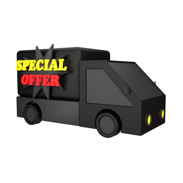 3d truck with text special offer