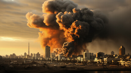 Smoke billows over barrier walls painting a haunting Gaza skyline 