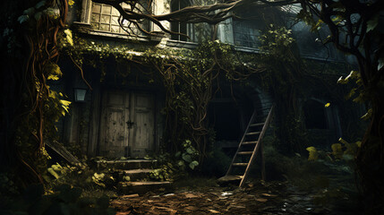 An abandoned, vine-covered home breeds a sense of wistfulness and spectral recollections.