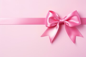 Colorful greeting card with a pink bow on a plain background. Generative AI