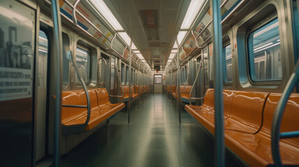 Interior of a subway train
