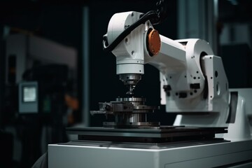 A versatile robotic arm and lathe machine for industrial purposes. Generative AI