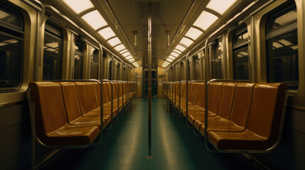 Fototapeta premium Interior of a subway train