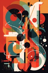 abstract background with circles and geometrical objects