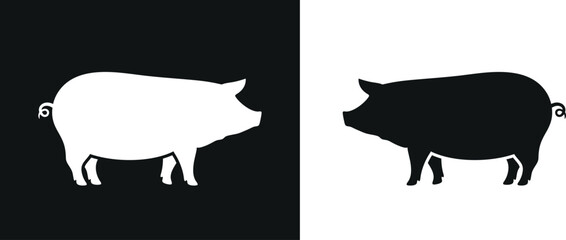 Pig logo. Isolated pig on white background