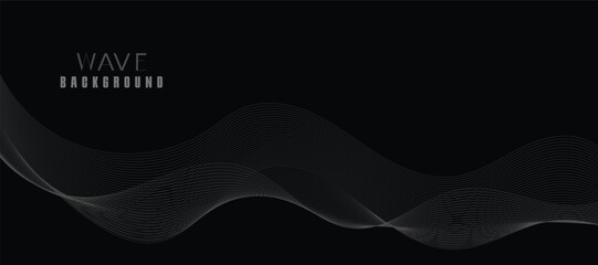 Fototapeta premium Black Vector Background design with Wavy Lines