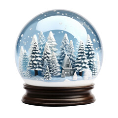 snow globe Christmas decorations clipart for design isolated on transparent background.