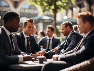 Businessman giving presentation to colleagues at meeting Generative AI