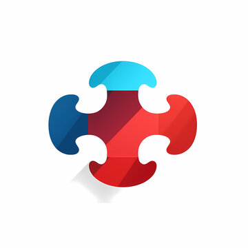 red puzzle piece, icon multidirection