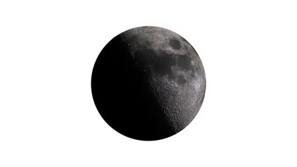 A detailed photo of the moon. Lunar Phases (waxing, waning moon) with Alpha Channel