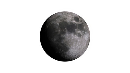 A detailed photo of the moon. Lunar Phases (waxing, waning moon) with Alpha Channel