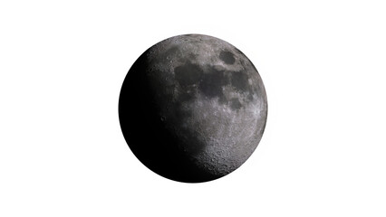 Fototapeta na wymiar A detailed photo of the moon. Lunar Phases (waxing, waning moon) with Alpha Channel