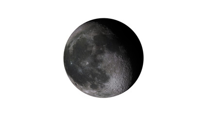 A detailed photo of the moon. Lunar Phases (waxing, waning moon) with Alpha Channel