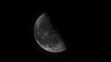 A detailed photo of the moon (waning moon)