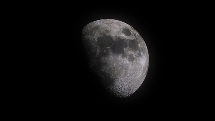 Obraz premium A detailed photo of the moon (waxing moon)