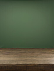 green chalkboard on wooden table