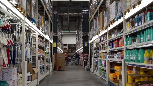 supermarket home chemicals department. High quality FullHD footage