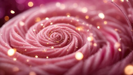 "Pink Whirlwind: A Close-Up of Swirling Magical Spirals"