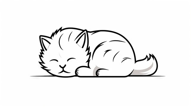  a small kitten sleeping on the ground with its eyes closed.  generative ai