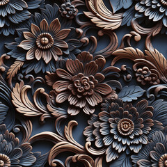 Fototapeta na wymiar Arabesque template texture of Wood Carvings (Tile)