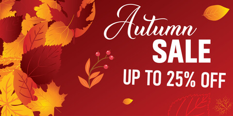 Obraz premium Autumn sale background layout decorate with leaves for shopping sale. fall sale, Autumn sale 