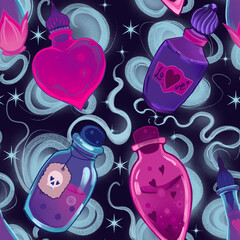 Love Potion Elixir of Love Pink Pattern 