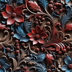 Arabesque template texture of Wood Carvings (Tile)