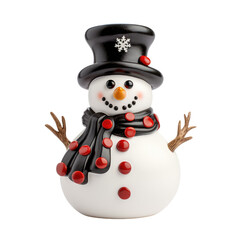 Snowman Christmas and New Year decoration clipart for design isolated on transparent background