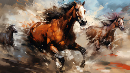 Equestrian Majesty: A Captivating Painting Depicting the Grace and Strength of a Majestic Horse