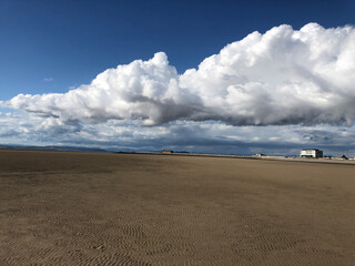 clouds over the beach